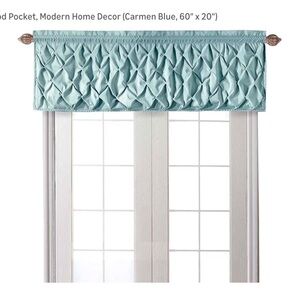 Amazon Essentials Country Blue Pintuck Valances